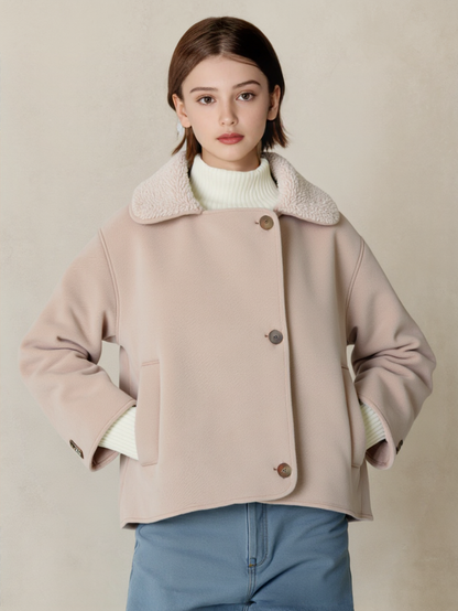 Giacca in Camoscio Oversize con Fodera in Pelliccia | Allegra